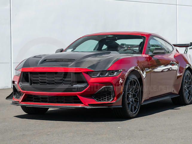 2024-Up Ford Mustang S650 | Terminator Style CARBON FIBER Front Vented Hood